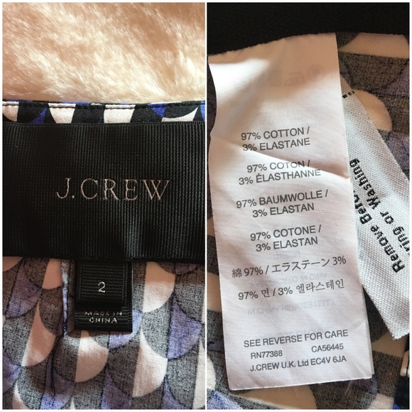 J.Crew Jet-Set Geo Shift Dress Size 2 - Picture 7 of 9